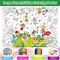Giant Fairy Garden Coloring Poster for Kids – Jumbo Spring Fairy Party Coloring Tablecloth, Large Flower Coloring Poster for Classroom, Home, Birthday Party Supplies & Favors